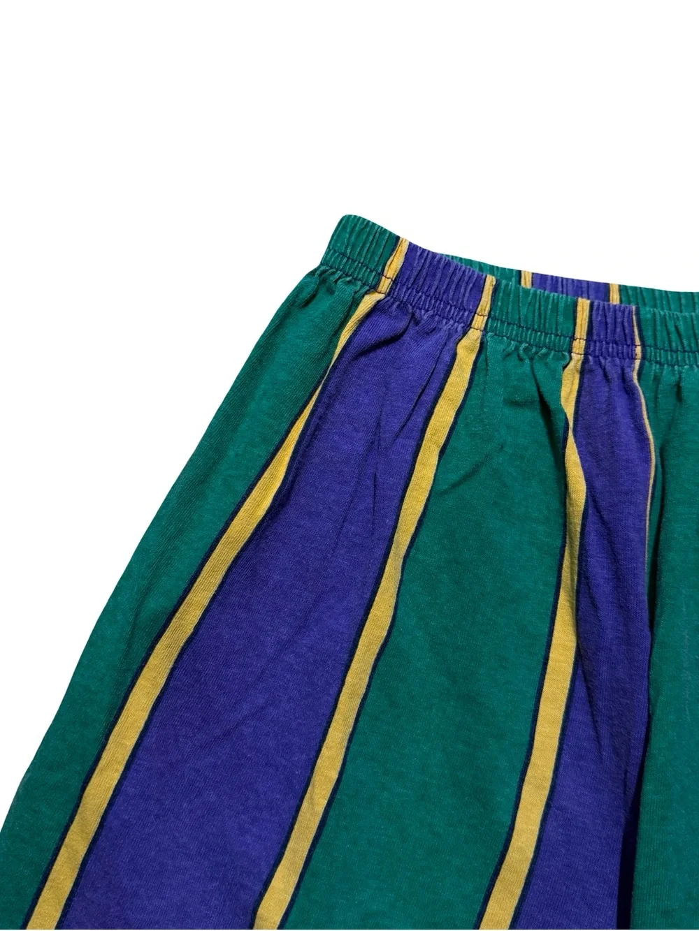 Vintage 1980s Multi Color Mardi Gras Elongated Baggy Streetwear Short Size L